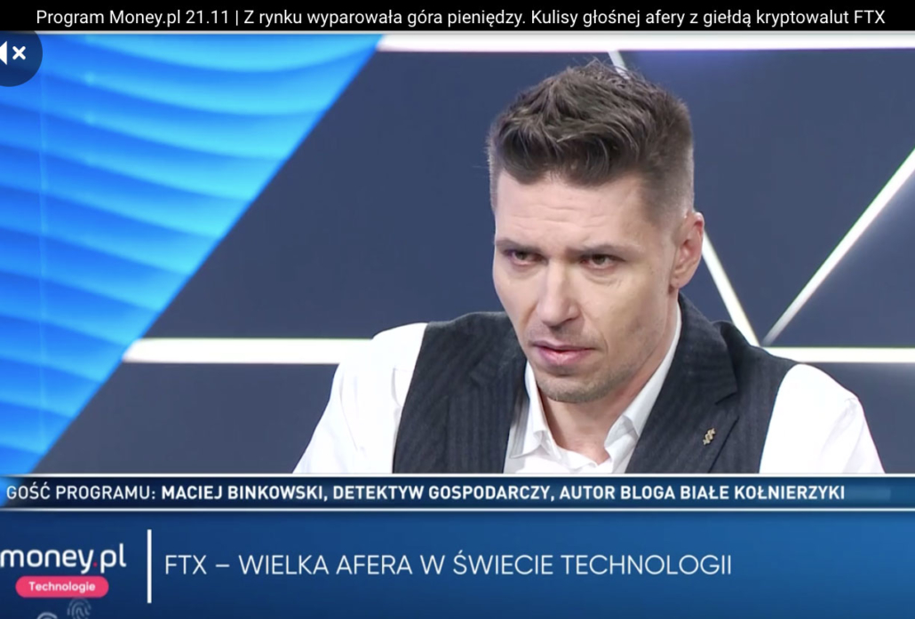 Wywiad dla Money.pl na temat afery związanej z upadkiem giełdy FTX